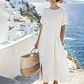 Robe midi femme décontractée à boutons irréguliers