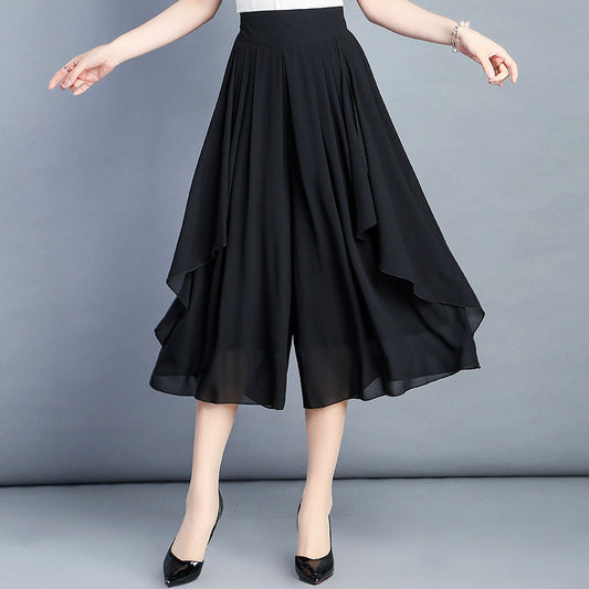 Culotte courte en mousseline taille haute pour femme