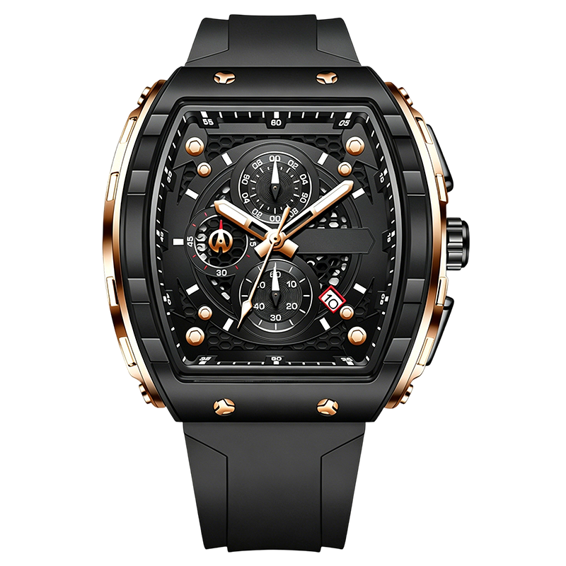 ⌚ 50 % DE RÉDUCTION ! 🏁 Chronographe pour homme avec bracelet en silicone – fonction chronomètre, étanche et design sportif et élégant – idéal pour le quotidien actif ou les occasions spéciales 💪