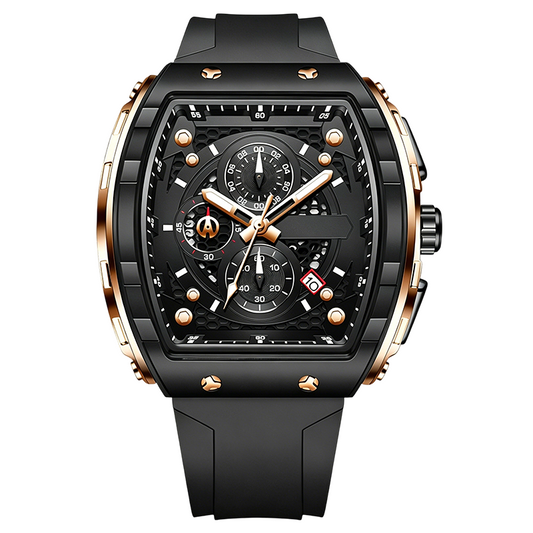 ⌚ 50 % DE RÉDUCTION ! 🏁 Chronographe pour homme avec bracelet en silicone – fonction chronomètre, étanche et design sportif et élégant – idéal pour le quotidien actif ou les occasions spéciales 💪