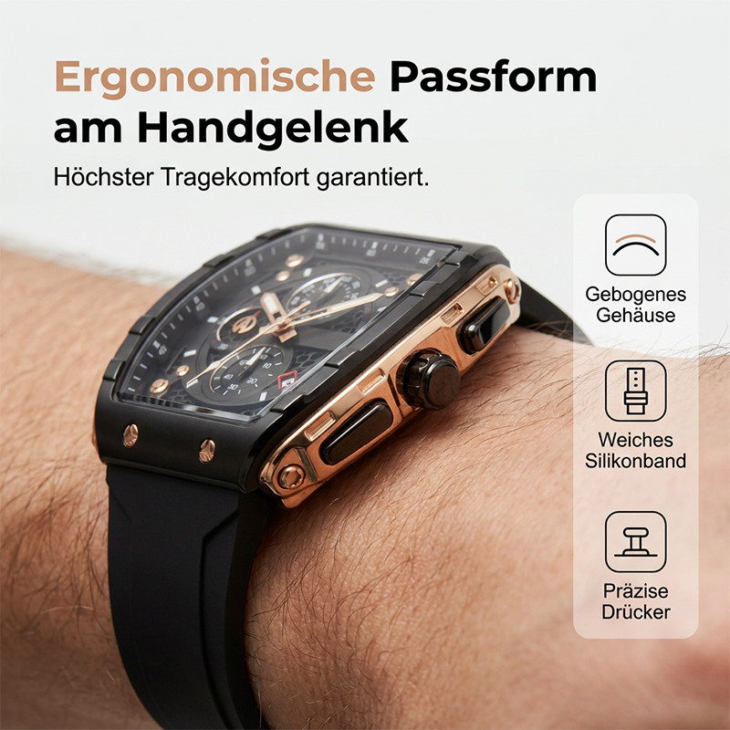 ⌚ 50 % DE RÉDUCTION ! 🏁 Chronographe pour homme avec bracelet en silicone – fonction chronomètre, étanche et design sportif et élégant – idéal pour le quotidien actif ou les occasions spéciales 💪