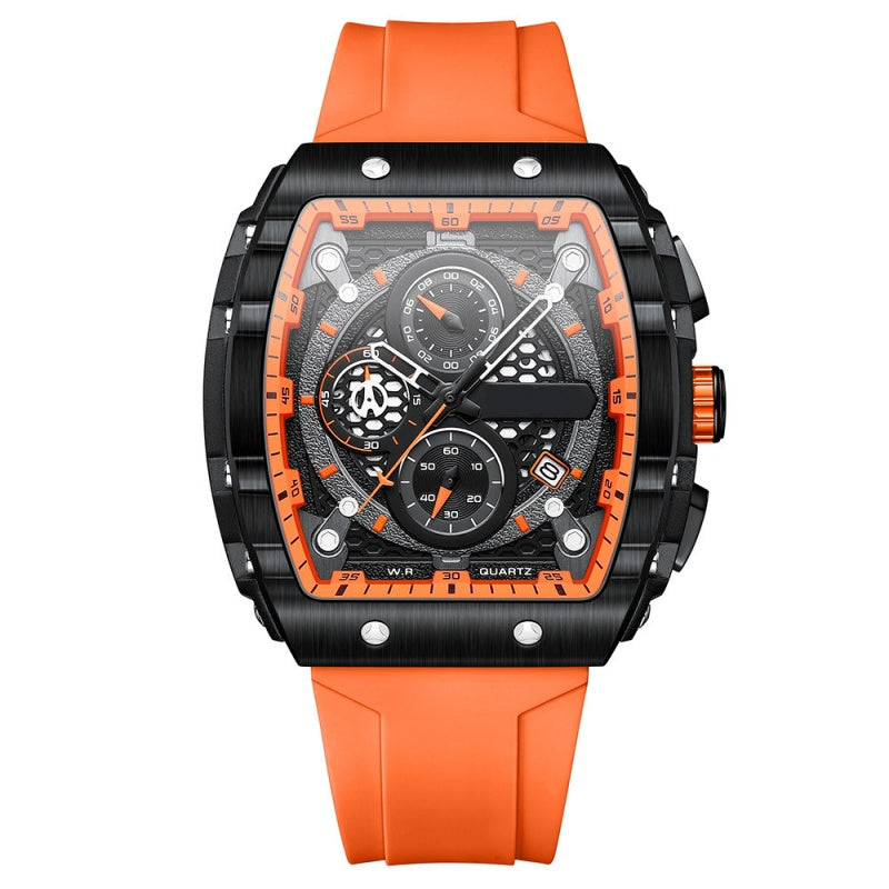 ⌚ 50 % DE RÉDUCTION ! 🏁 Chronographe pour homme avec bracelet en silicone – fonction chronomètre, étanche et design sportif et élégant – idéal pour le quotidien actif ou les occasions spéciales 💪