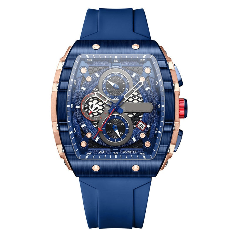 ⌚ 50 % DE RÉDUCTION ! 🏁 Chronographe pour homme avec bracelet en silicone – fonction chronomètre, étanche et design sportif et élégant – idéal pour le quotidien actif ou les occasions spéciales 💪