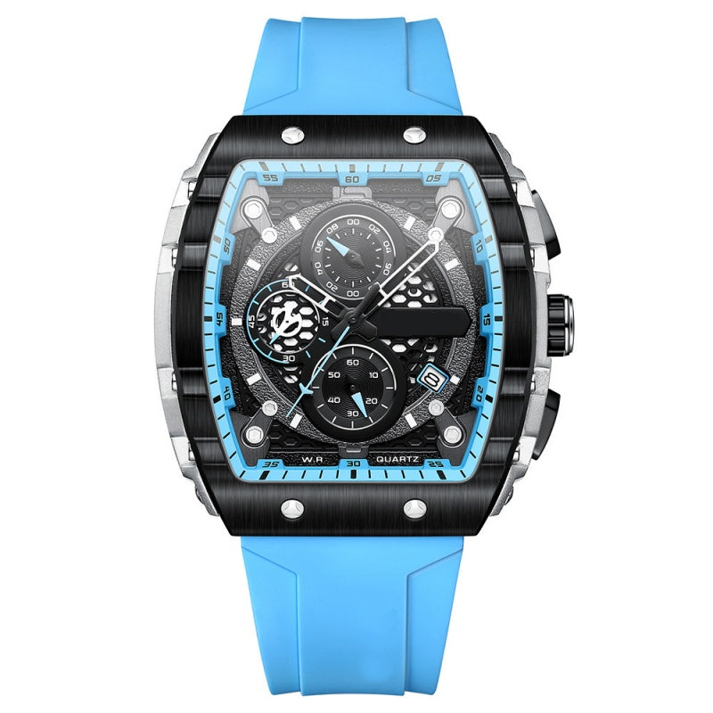 ⌚ 50 % DE RÉDUCTION ! 🏁 Chronographe pour homme avec bracelet en silicone – fonction chronomètre, étanche et design sportif et élégant – idéal pour le quotidien actif ou les occasions spéciales 💪
