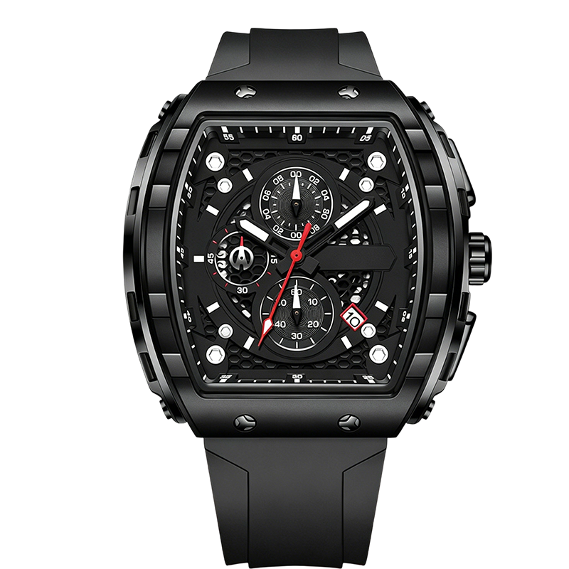 ⌚ 50 % DE RÉDUCTION ! 🏁 Chronographe pour homme avec bracelet en silicone – fonction chronomètre, étanche et design sportif et élégant – idéal pour le quotidien actif ou les occasions spéciales 💪