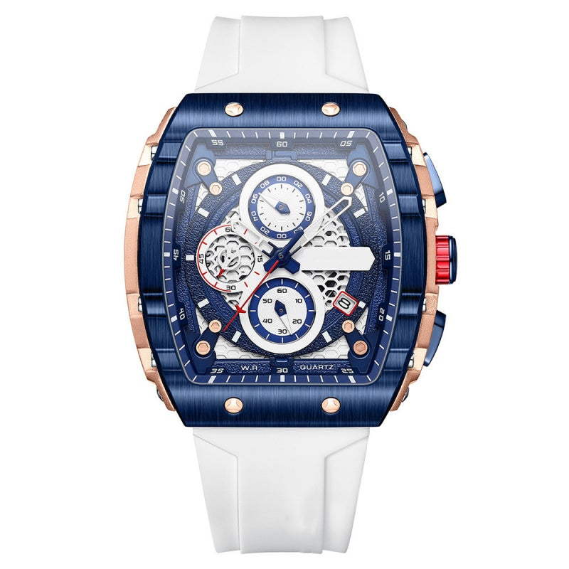 ⌚ 50 % DE RÉDUCTION ! 🏁 Chronographe pour homme avec bracelet en silicone – fonction chronomètre, étanche et design sportif et élégant – idéal pour le quotidien actif ou les occasions spéciales 💪