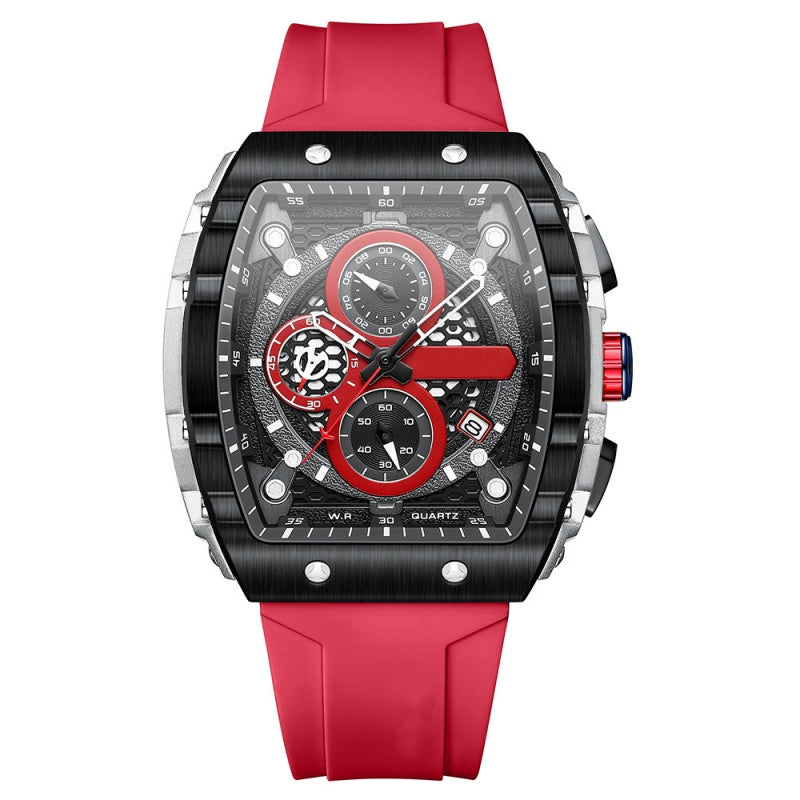 ⌚ 50 % DE RÉDUCTION ! 🏁 Chronographe pour homme avec bracelet en silicone – fonction chronomètre, étanche et design sportif et élégant – idéal pour le quotidien actif ou les occasions spéciales 💪