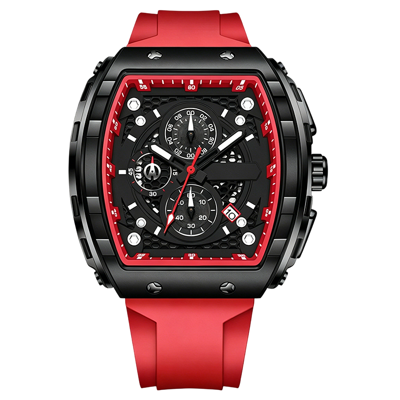 ⌚ 50 % DE RÉDUCTION ! 🏁 Chronographe pour homme avec bracelet en silicone – fonction chronomètre, étanche et design sportif et élégant – idéal pour le quotidien actif ou les occasions spéciales 💪