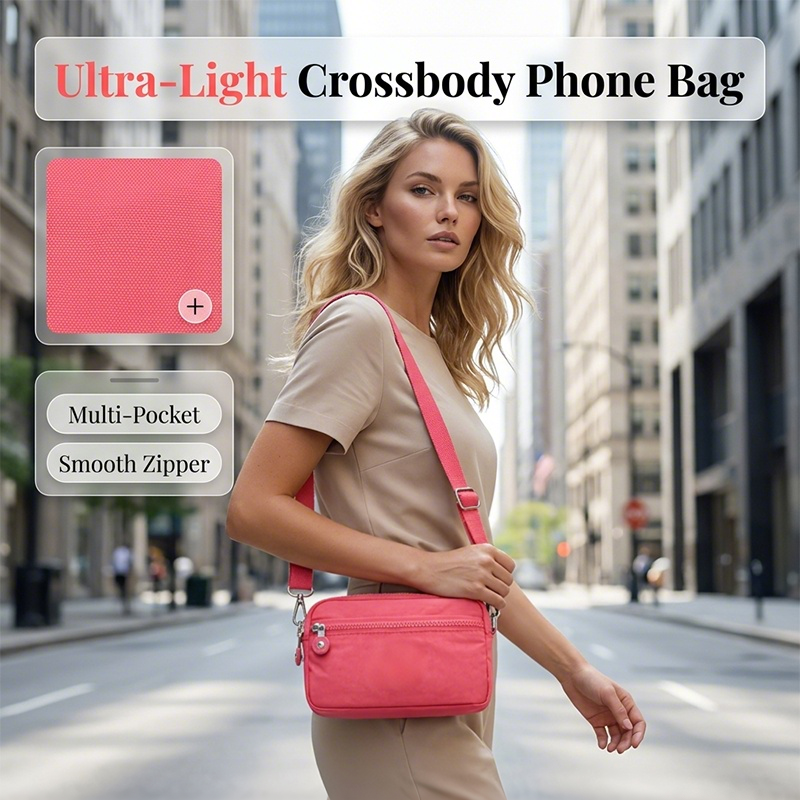 📢📢40 % DE RÉDUCTION !! ⏰Sac à bandoulière léger en nylon pour téléphone