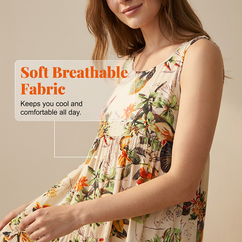 Robe longue sans manches à motifs floraux