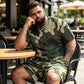 👕 50% DE RÉDUCTION ! 🌿 Ensemble T-shirt & Short imprimé camouflage pour hommes – Tissu en coton mélangé, coupe confortable et parfait pour l’extérieur, le sport ou les journées d’été décontractées 🩳