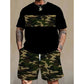 👕 50% DE RÉDUCTION ! 🌿 Ensemble T-shirt & Short imprimé camouflage pour hommes – Tissu en coton mélangé, coupe confortable et parfait pour l’extérieur, le sport ou les journées d’été décontractées 🩳
