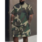 👕 50% DE RÉDUCTION ! 🌿 Ensemble T-shirt & Short imprimé camouflage pour hommes – Tissu en coton mélangé, coupe confortable et parfait pour l’extérieur, le sport ou les journées d’été décontractées 🩳