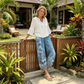 Pantalon large pour femme, imprimé floral rétro, respirant et confortable