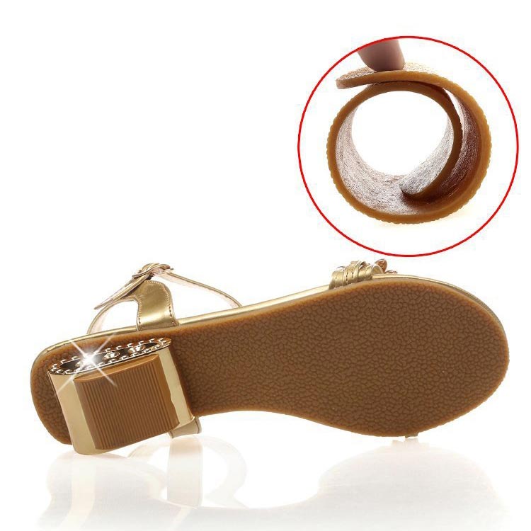 📢📢 Dernier jour – 50 % de réduction !! ⏰ Sandales femmes tendance – Talon plat, strass et ornements métalliques 👡 Pour l'été et le quotidien