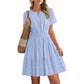 🥳SOLDES 2026🥳Mini-robe à manches courtes et à volants pour femme
