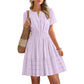 🥳SOLDES 2026🥳Mini-robe à manches courtes et à volants pour femme