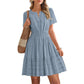 🥳SOLDES 2026🥳Mini-robe à manches courtes et à volants pour femme