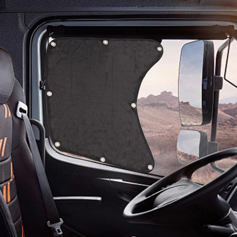 📢☀️ PROMO -50% ! Lot de 2 Pare-Soleil pour Vitres Latérales Camion – Maille Dense, Installation par Ventouses, 60×55 cm, Noir