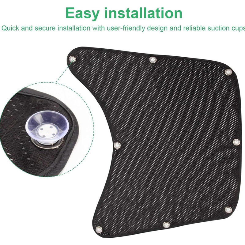 📢☀️ PROMO -50% ! Lot de 2 Pare-Soleil pour Vitres Latérales Camion – Maille Dense, Installation par Ventouses, 60×55 cm, Noir