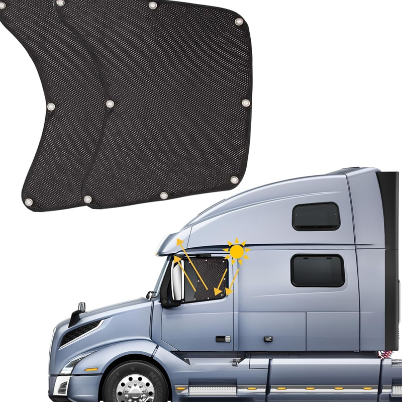 📢☀️ PROMO -50% ! Lot de 2 Pare-Soleil pour Vitres Latérales Camion – Maille Dense, Installation par Ventouses, 60×55 cm, Noir