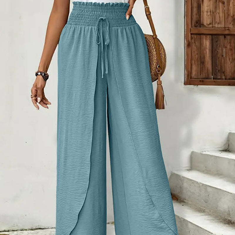 Pantalon large femme décontracté à effet croisé✈️【Chéri(e), deux articles avec livraison gratuite】