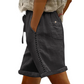 Short Femme Décontracté à Cordon de Serrage et Dentelle
