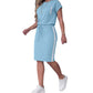 Ensemble 2 pièces pour femme : t-shirt et jupe à cordon