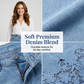 ✨👗Jupe moulante en jean pour femme avec bordure en dentelle ajourée