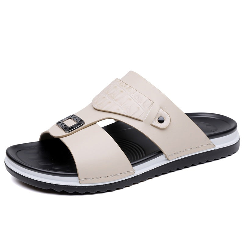 👞🏖️ PROMO FLASH 50% ! Sandales Slip-On Homme Simili Cuir – 2 Textures, Semelle Anti-Dérapante, 3 Couleurs, Pointures 39-48, Respirantes, Rembourrées ✨