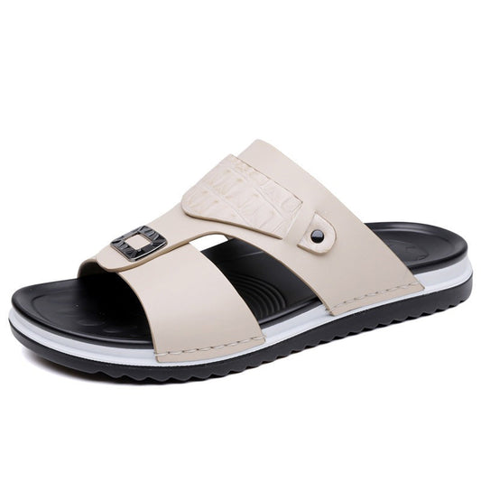 👞🏖️ PROMO FLASH 50% ! Sandales Slip-On Homme Simili Cuir – 2 Textures, Semelle Anti-Dérapante, 3 Couleurs, Pointures 39-48, Respirantes, Rembourrées ✨