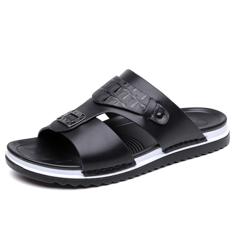 👞🏖️ PROMO FLASH 50% ! Sandales Slip-On Homme Simili Cuir – 2 Textures, Semelle Anti-Dérapante, 3 Couleurs, Pointures 39-48, Respirantes, Rembourrées ✨