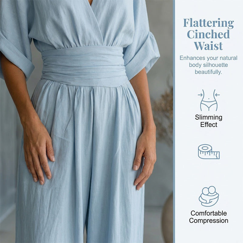 👗 60% DE RÉDUCTION 🌍 Combinaison ample à taille haute & encolure V pour femme – Fluide & légère – Parfaite pour l’été, les voyages ou un look décontracté chic – coupe flatteuse et confortable ✨