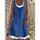 🔥 50 % DE RÉDUCTION 👗 Robe deux pièces à imprimé denim (imitation) ✨ Look superposé tendance, coupe élégante et confort tout au long de la journée 💙