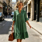 Robe d'été à pois pour femme avec manches à volants – Chic et flatteuse sans effort ✨