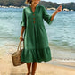 Robe d'été à pois pour femme avec manches à volants – Chic et flatteuse sans effort ✨