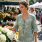 Haut d'été à fleurs pour femme avec manches à volants