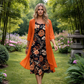 Robe midi à motifs floraux pour femme