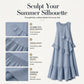 Robe longue sans manches à volants pour femme