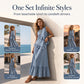 Robe longue sans manches à volants pour femme