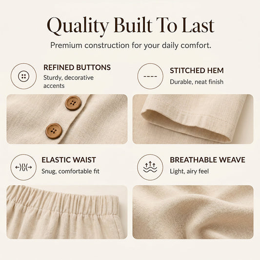 ✨ Ensemble 2 pièces – haut ample et pantalon confortable – tissu doux, taille élastiquée et nombreuses possibilités d'association – à porter séparément ou ensemble – adapté à toutes les occasions
