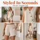 🔥-57%👗 Ensemble 2 Pièces Femme Gilet Sans Manches Col V à Boutons + Short Décontracté – Tissu Texturé Léger