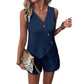 🔥-57%👗 Ensemble 2 Pièces Femme Gilet Sans Manches Col V à Boutons + Short Décontracté – Tissu Texturé Léger
