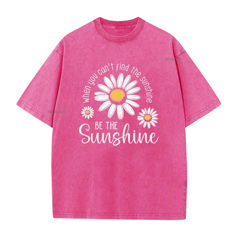 👗 50 % DE RÉDUCTION ! 🌸T-Shirt Unisexe Imprimé Marguerite Vintage Lavé Coupe Ample