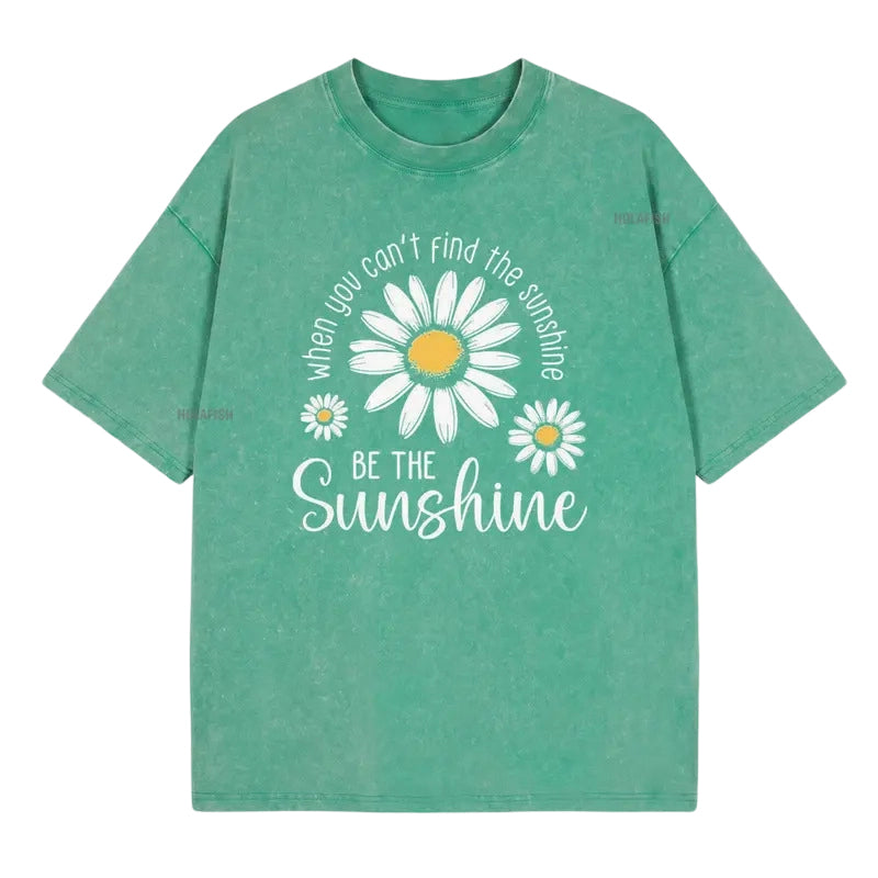 👗 50 % DE RÉDUCTION ! 🌸T-Shirt Unisexe Imprimé Marguerite Vintage Lavé Coupe Ample