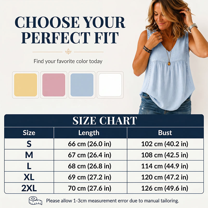 🔥-50%👚 Haut Femme Sans Manches Col en V – Maille Ajourée Douce et Décontractée
