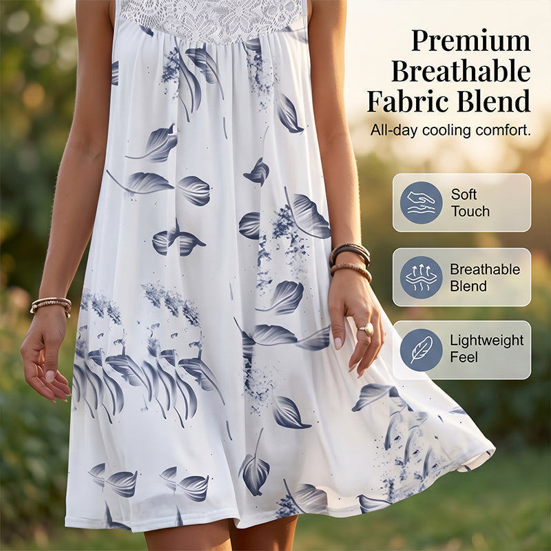 🌸 -50% MAINTENANT ! 🌸Robe imprimée sans manches à col rond pour femme