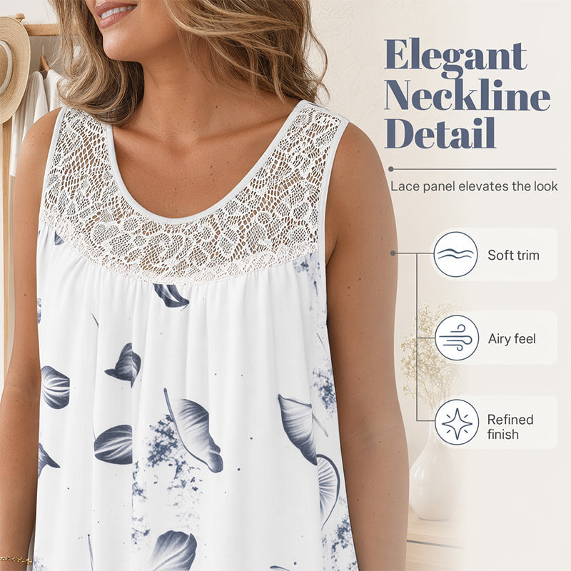 🌸 -50% MAINTENANT ! 🌸Robe imprimée sans manches à col rond pour femme