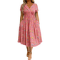 🌺👗Damenkleid mit V-Ausschnitt, Blumenmuster und gedrehter Taille