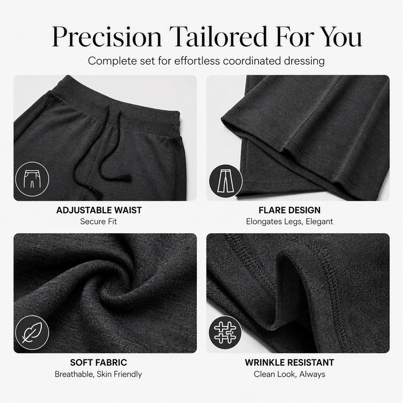 🌸Promotion exceptionnelle : 50 % de réduction👖Pantalon évasé taille haute pour femme